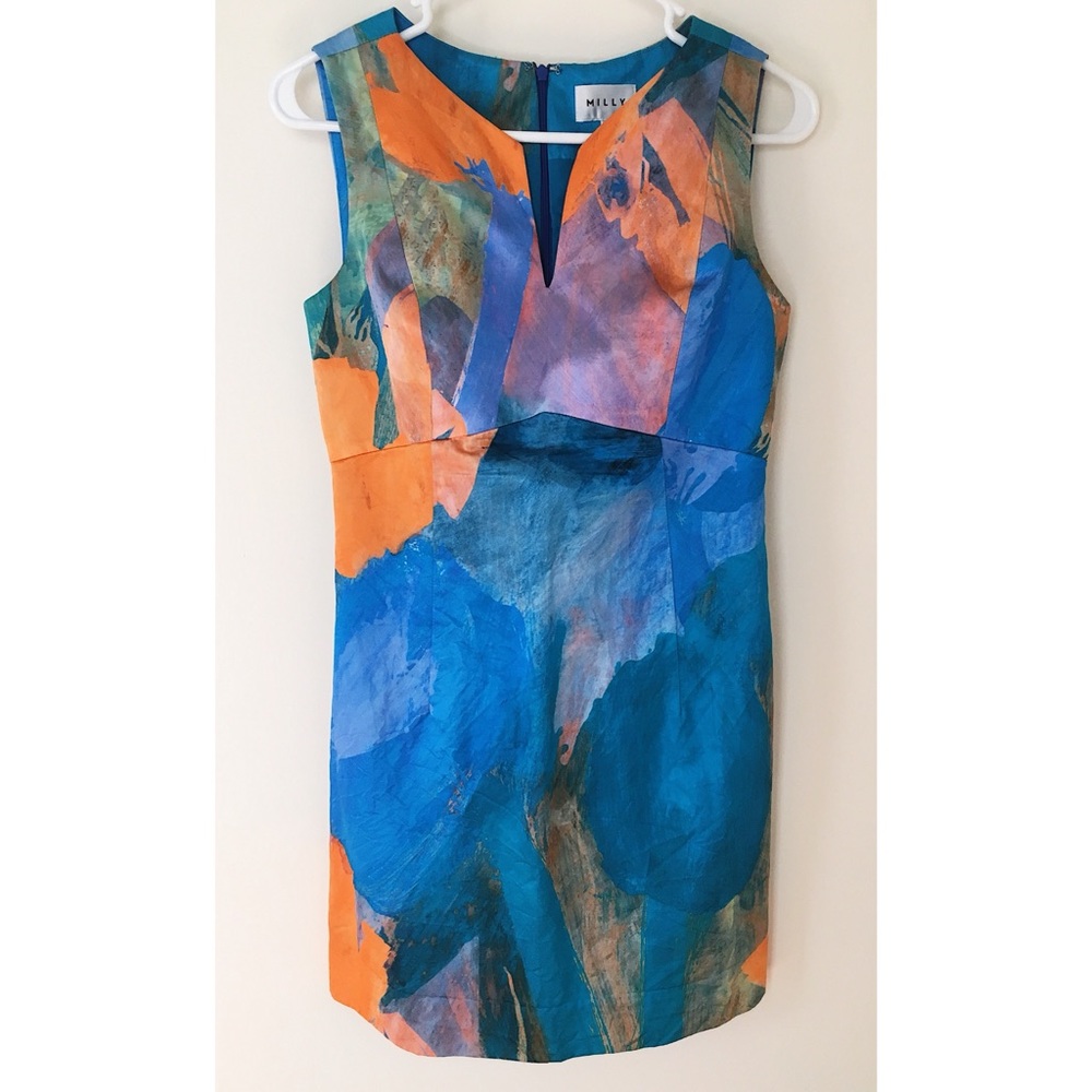 Sleeveless Blue Watercolor Dress